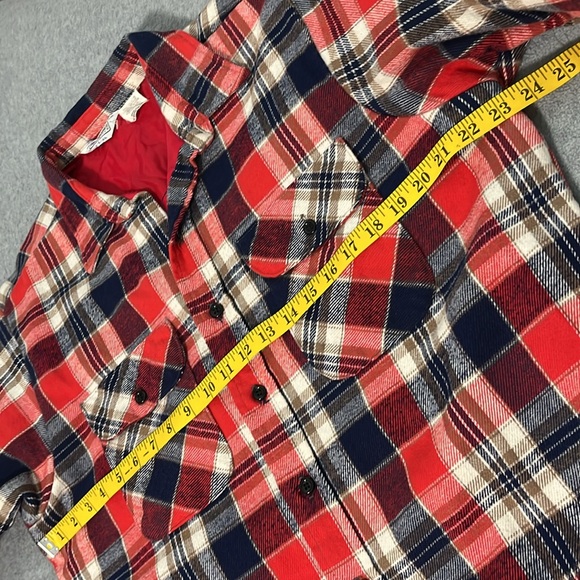 Vintage Mens Quilted Flannel Shirt Jacket Shacket Large Plaid Outdoor Gorpcore - Picture 6 of 9